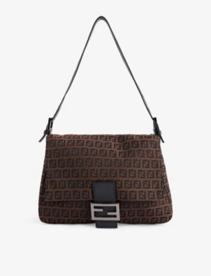 RESELFRIDGES: Pre-Loved Fendi Zucchino Mamma Canvas Shoulder Bag