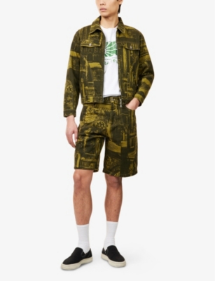 RASSVET: Castle-Print Relaxed-Fit Denim Shorts