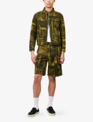 RASSVET: Castle-Print Regular-Fit Denim Jacket