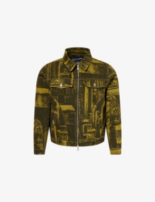 RASSVET: Castle-Print Regular-Fit Denim Jacket