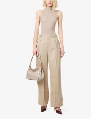 EMPORIO ARMANI: High-Neck Sleeveless Knitted Cotton Top