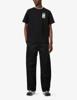 CASABLANCA: La Night Graphic-Print Short-Sleeve Cotton-Jersey T-Shirt