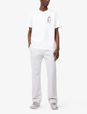 CASABLANCA: La Days Graphic-Print Short-Sleeve Cotton-Jersey T-Shirt