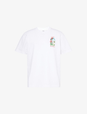 CASABLANCA: La Days Graphic-Print Short-Sleeve Cotton-Jersey T-Shirt
