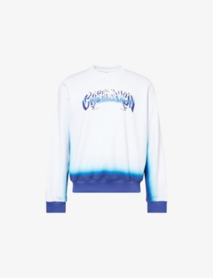 CASABLANCA: Spray Dye Gradient Crew-Neck Cotton-Jersey Sweatshirt