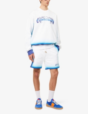 CASABLANCA: Gradient Logo-Print Cotton Sweat Shorts