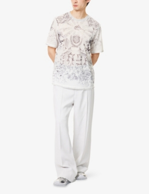 CASABLANCA: Printed Crew-Neck Stretch-Woven T-Shirt