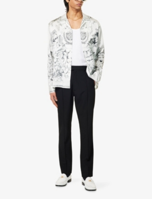 CASABLANCA: Printed Long-Sleeves Silk Shirt