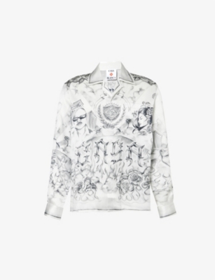 CASABLANCA: Printed Long-Sleeves Silk Shirt