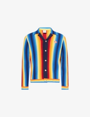CASABLANCA: Brand-Appliqué Gradient Towelling Cotton-Blend Jacket