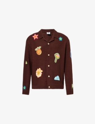CASABLANCA: Regular-Fit Embroidered Cotton-Crochet Shirt