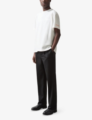 Reiss Mens White  X Mclaren Nakata Rubberised-logo Cotton T-shirt In White