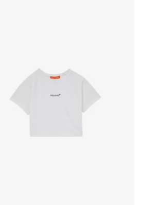 REISS: Grace McLaren F1 Team Cropped Logo-Print Cotton-Jersey T-Shirt