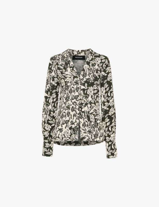 Floral-Print Button-Down Woven Blouse