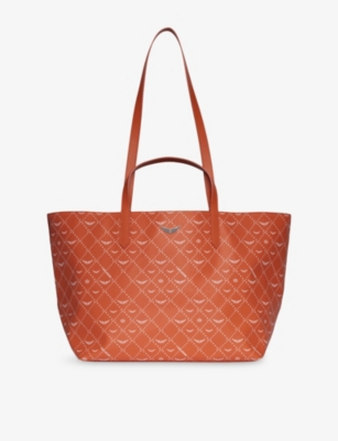 Zadig & Voltaire Womens Flame Logo-print Coated-canvas Xl Shopper In Orange