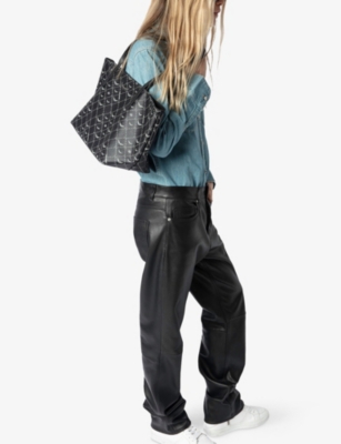 Zadig & Voltaire Womens Noir Logo-print Coated-canvas Xl Shopper In Noir
