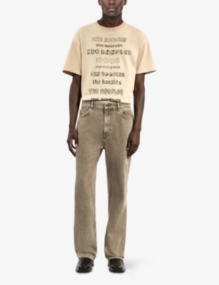 The Kooples Mens Straight-leg Regular-fit Denim Jeans Olive In Olive