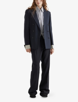 Prada Tricolor Striped Zip Jacket In White