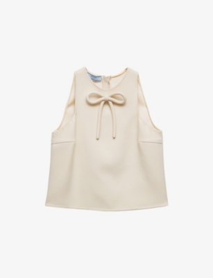 PRADA: Sablè Compact Sleeveless Woven Top