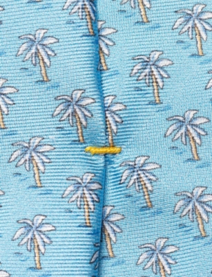 ETON: Palm Tree-Motif Silk Tie