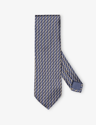 ETON: Motif-Print Silk Tie