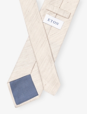 ETON: Solid Silk And Linen Tie
