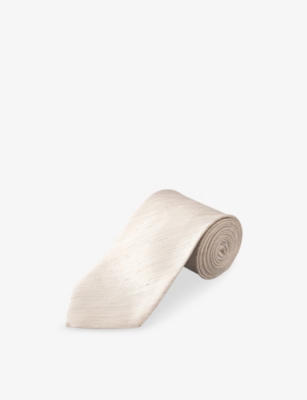 ETON: Solid Silk And Linen Tie