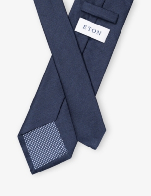 ETON: Solid Silk And Linen Tie
