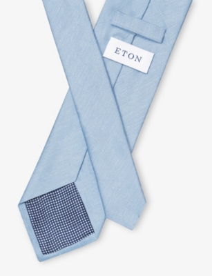 ETON: Solid Silk And Linen Tie