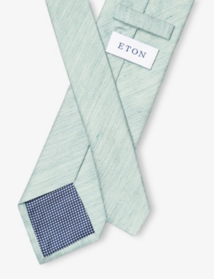 ETON: Solid Silk And Linen Tie