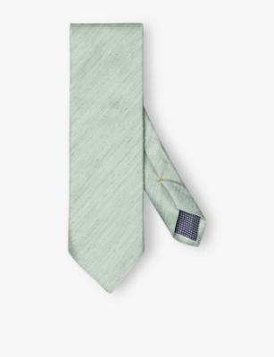 ETON: Solid Silk And Linen Tie