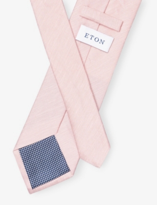 ETON: Solid Silk And Linen Tie