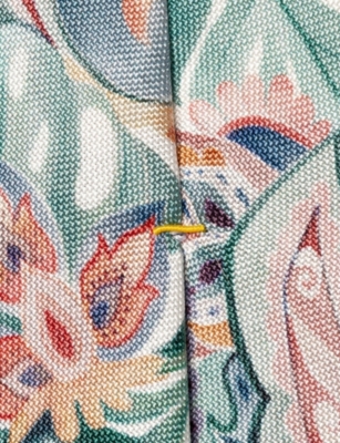 ETON: Floral Motif-Print Silk Tie