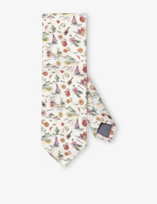 ETON: Motif-Print Silk Tie
