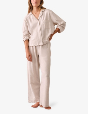 THE WHITE COMPANY: Fine-Stripe Cotton-Jersey Pyjamas