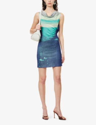 PH5 WOMENS PH5 SALVIA LAKE SLEEVELESS RAYON KNITTED MINI DRESS 