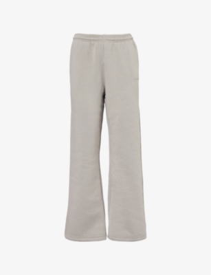 Sisters & Seekers Womens Trademark Two-slip-pockets Wide-leg High-rise Cotton-blend Jogging Bottoms Bleeker In Bleeker
