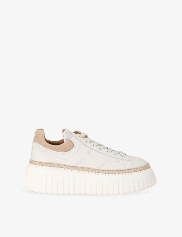 H-Stripes Logo-Print Leather Low-Top Trainers
