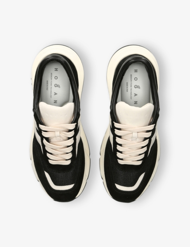 Allacciato H 669 Suede and Leather Low-Top Trainers