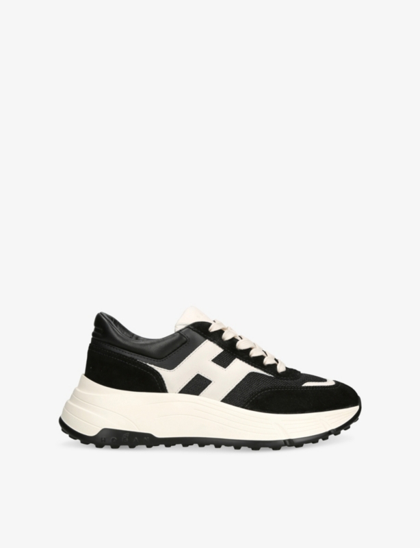 Allacciato H 669 Suede and Leather Low-Top Trainers