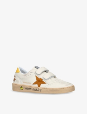 GOLDEN GOOSE: Kids' Ball Star Star-Applique Leather Low-Top Trainers