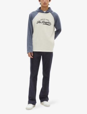 THE KOOPLES: Logo-Print Long-Sleeve Hooded Cotton T-Shirt