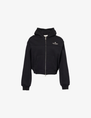 THE COUTURE CLUB: Pilates & Pinot Zip-Up Cotton-Blend Hoody