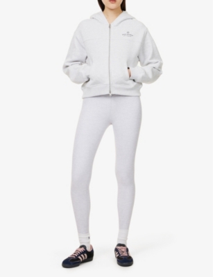 THE COUTURE CLUB: Pilates & Pinot Zip-Up Cotton-Blend Hoody