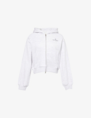THE COUTURE CLUB: Pilates & Pinot Zip-Up Cotton-Blend Hoody