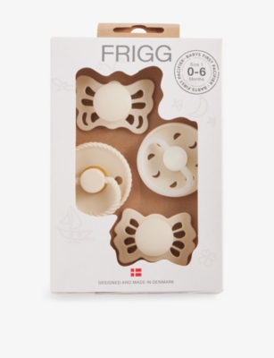 MUSHIE + FRIGG: Baby's First Pacifier Pack of Four Silicone and Latex Pacifiers 0-6 Months