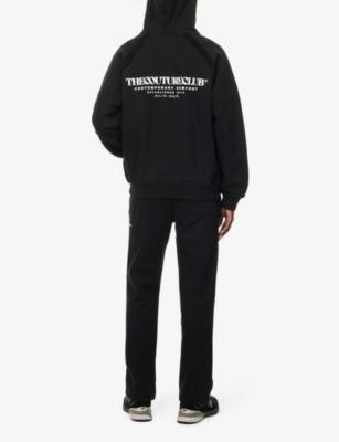 THE COUTURE CLUB: Raw Seam Logo-Print Cotton Hoody