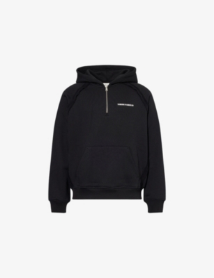 THE COUTURE CLUB: Raw Seam Logo-Print Cotton Hoody