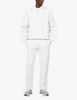 The Couture Club Mens  Raw Seam Logo-print Cotton Jogging Bottoms In Greymarl