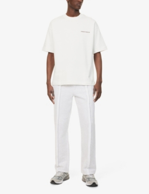 THE COUTURE CLUB MENS OFFWHITE LOGO-PRINT CREWNECK COTTON T-SHIRT